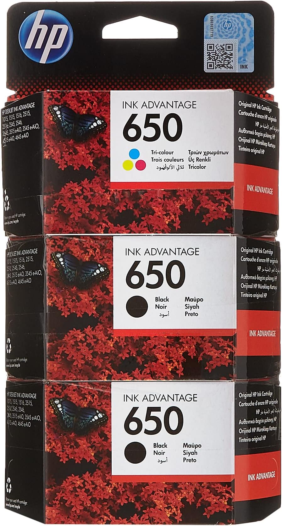 Cz101+102Ak 650 2 Black Ink Cartridges And 1 Color Ink Cartridge Set
