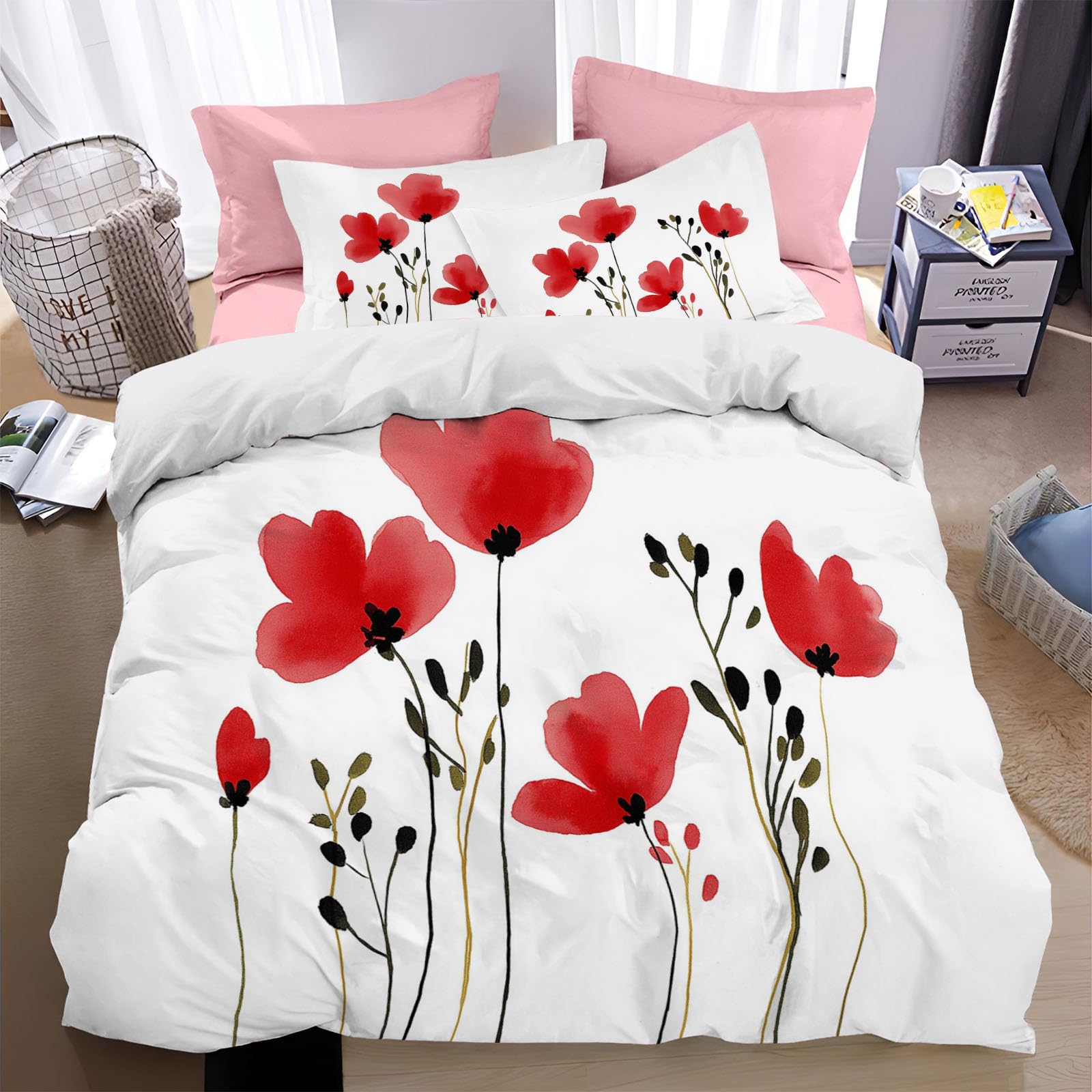 Housse de couette facile à entretenir 140x200 pour un lit sans plis
