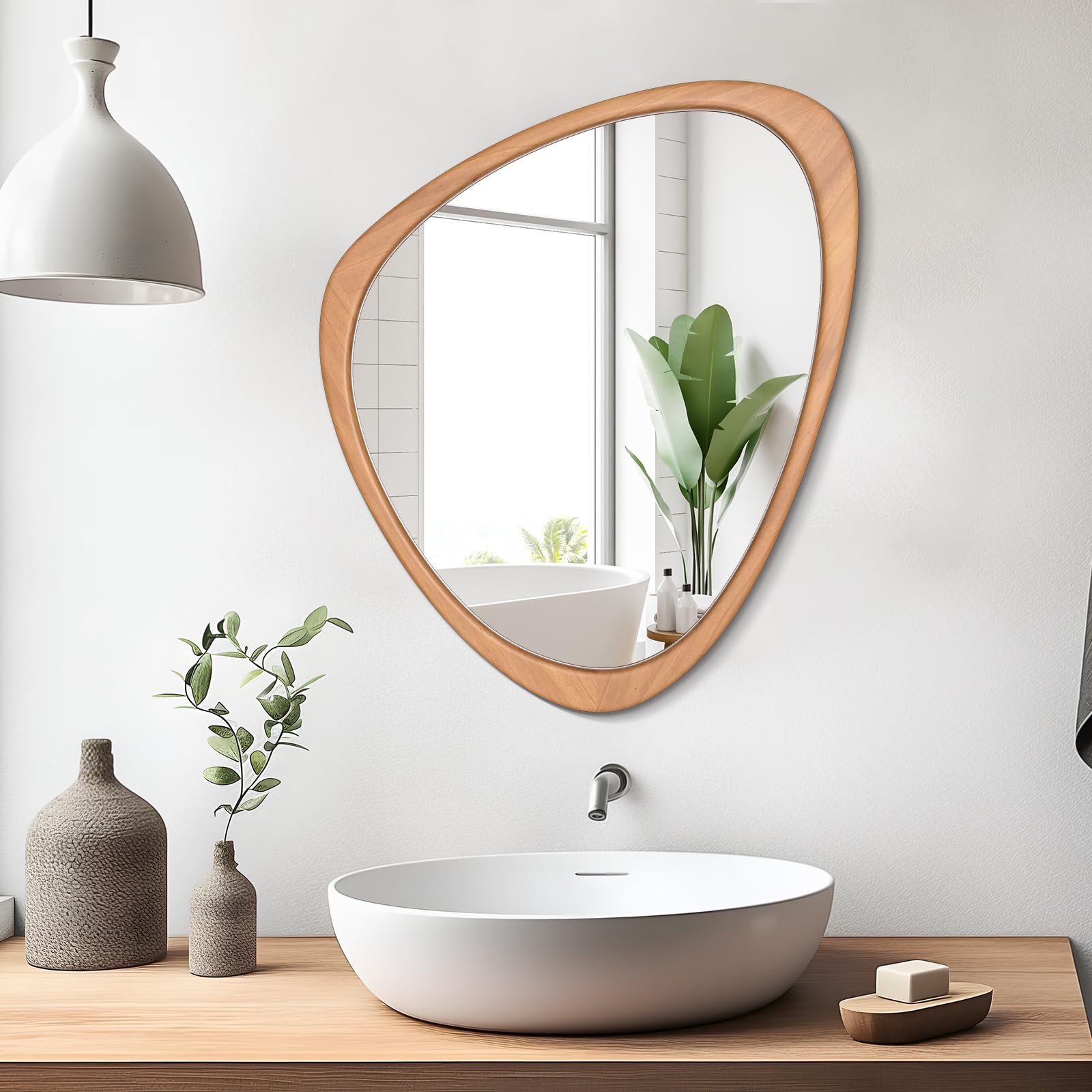 WallBeyondAsymmetrical Mirror, Irregular Wall Mirror for Bathroom, Wall Mirrors Decorative for Bedroom Living Room Entryway Hall, Unique Wall Mirror 25" x 20"