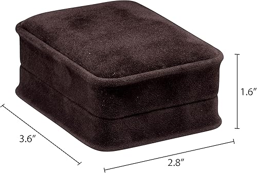 Miniatura 10 de Caja de aretes de terciopelo negro, paquete de 2, gamuza de lujo intensa, elegante estuche de aretes de diamante, con interior de terciopelo negro,