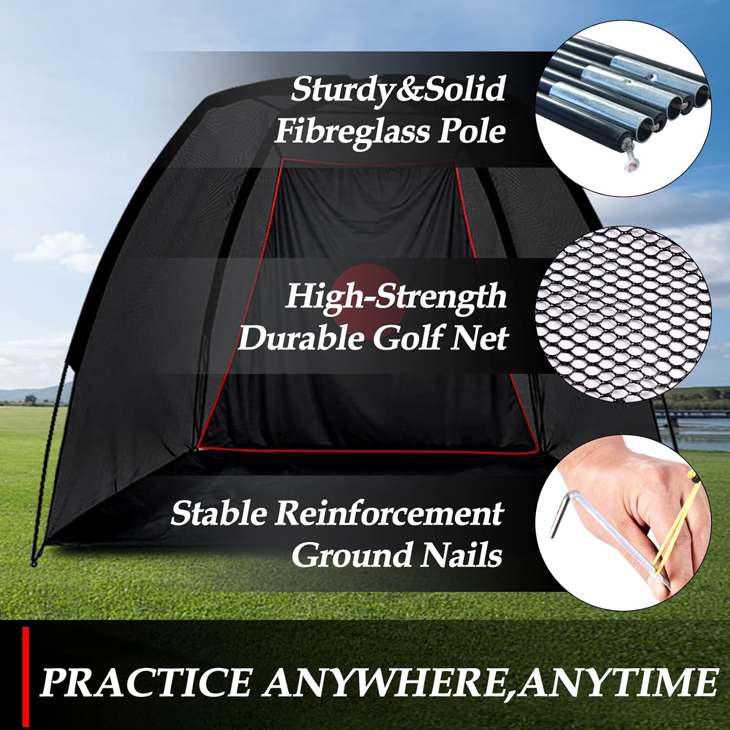 KAIDIDA Golf Hitting Net Indoor,Golf Practice Net,Golf Net,Golf Nets for Backyard Driving,Portable Golf Practice Net with A Carry Bag,6x8 Ft Golf Hitting Net for Golf Training : Sports & Outdoors