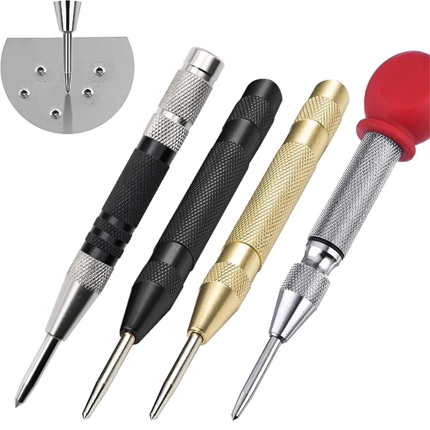 Automatic Center Punch Automatic Metal Punch Tool Wood Chisel Joinery Carpenter Tool 1Pcs(Blue)