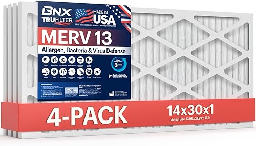 Miniatura 186 de BNX TruFilter - Filtro de aire 14 x 25 x 1 MERV 8, electrostático plisado para defensa contra polvo y mascotas, para aire acondicionado, HVAC