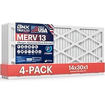 BNX TruFilter 14x30x1 Filtro de Aire MERV 13 (4-Pack) - MADE IN USA - Acondicionador de Aire Plisado Electrost&aacute;tico HVAC AC Horno Filtros para Alergias, Polen, Molde, Bacterias, Humo, Al&eacute;rgeno, Smoke, MPR 1900 FPR 10