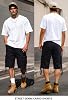 Pantalones cortos de mezclilla cargo para hombre, ajuste relajado, largo debajo de la rodilla, jorts de trabajo 3