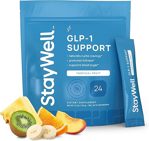 GLP-1 Supplement | Natural GLP-1 Production | GLP 1 Booster Drink Mix to Control Appetite and Cravings | Great Tasting Metabolic Support - Yerba Mate, Garcinia Cambogia, Berberine [Tropical Fruit]