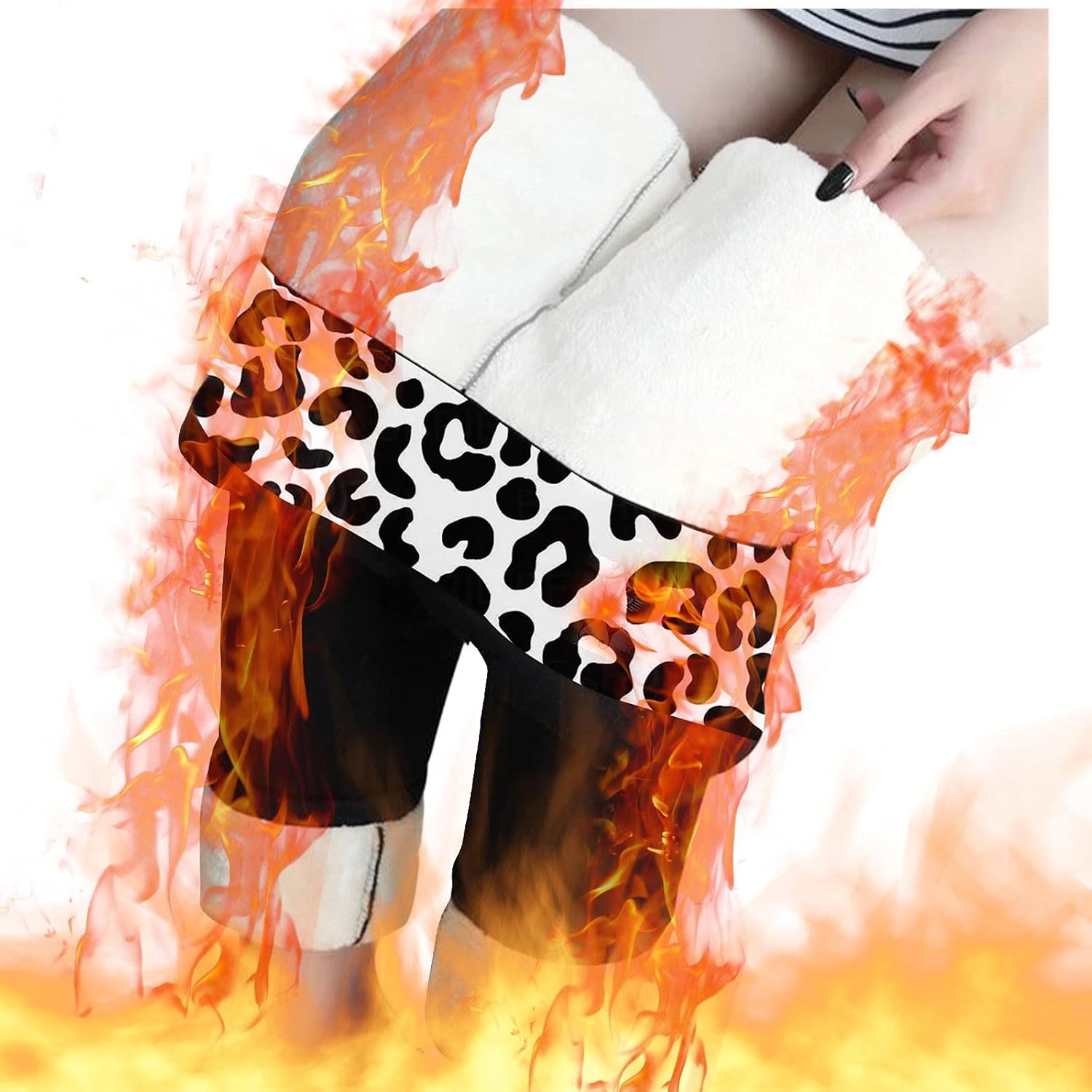 TMOYZQ Leggings with Fleece Lining for Women, High Waist Tummy Control Winter Pants with Pockets,Trousers for Hiking Workout : Sports & Outdoors