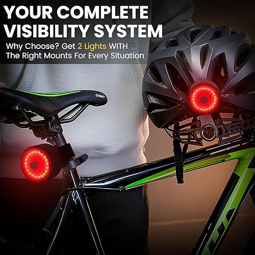 Miniatura 2 de Paquete de 2 luces para bicicleta, luz trasera de bicicleta ultra brillante para conducción nocturna y seguridad diurna, luz trasera de bicicleta