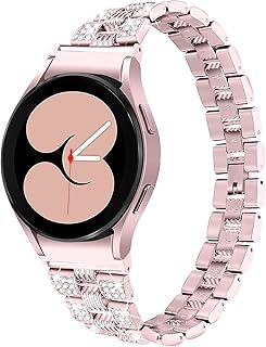 Miimall Bracelet en métal pour Samsung Galaxy Watch 5/Watch 5 Pro/Watch 4/Watch 4 Classic 40 mm, 42 mm, 44 mm, 46 mm, brac...