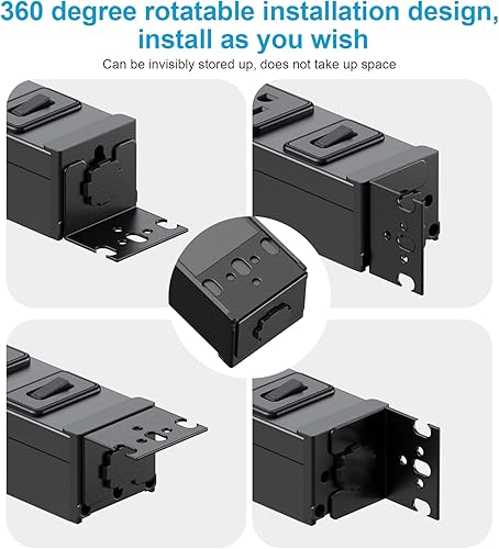 Miniatura 2 de HHSOET Tira de alimentación de metal giratoria de 360, tira de salida montada en mesa de juegos de 8 salidas, protector de sobretensiones de montaje