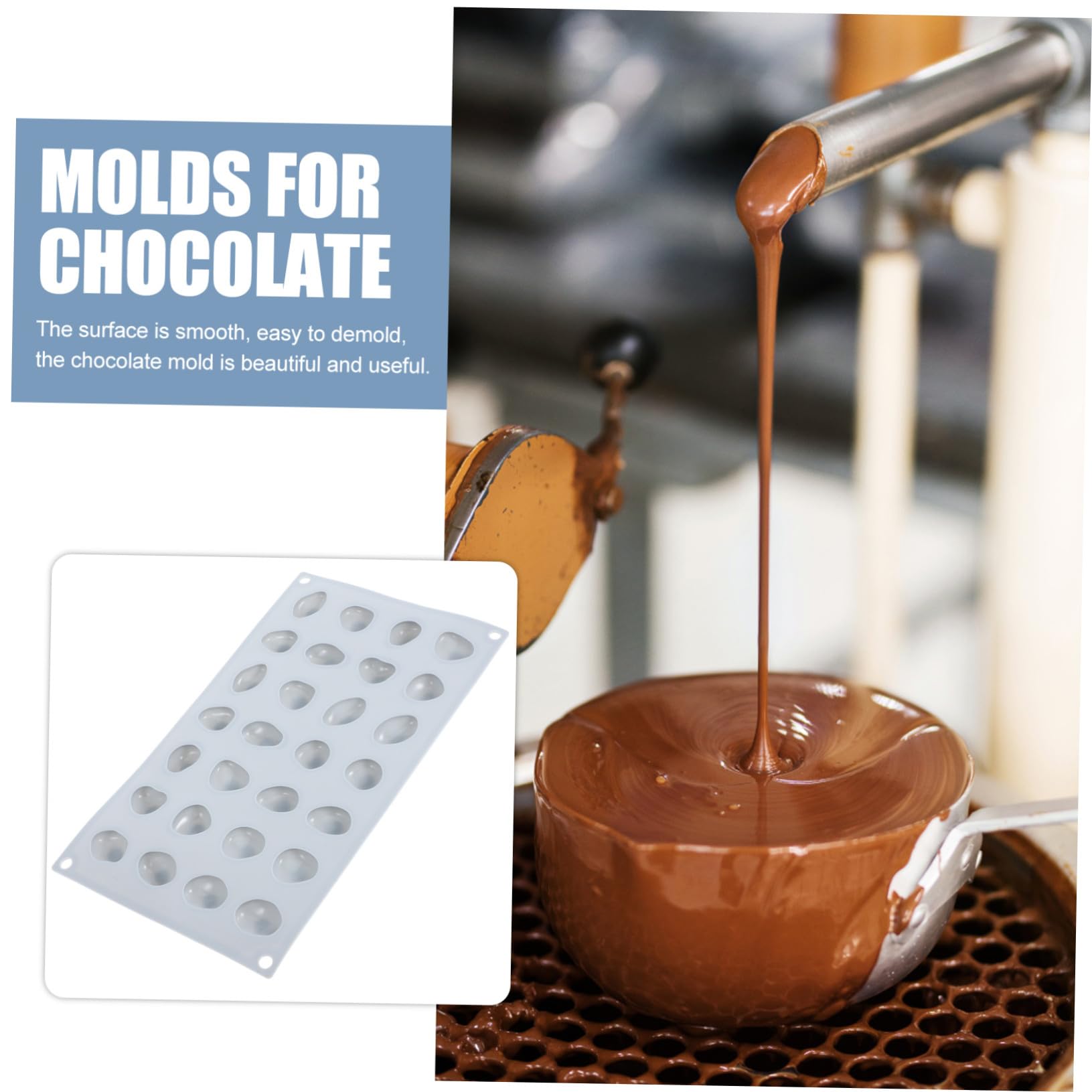 3 Piezas Molde de Silicona para Chocolate y Fondant Diseño de Piedras Suaves Molde Flexible para Repostería DIY Fácil Desmoldeo y Limpieza