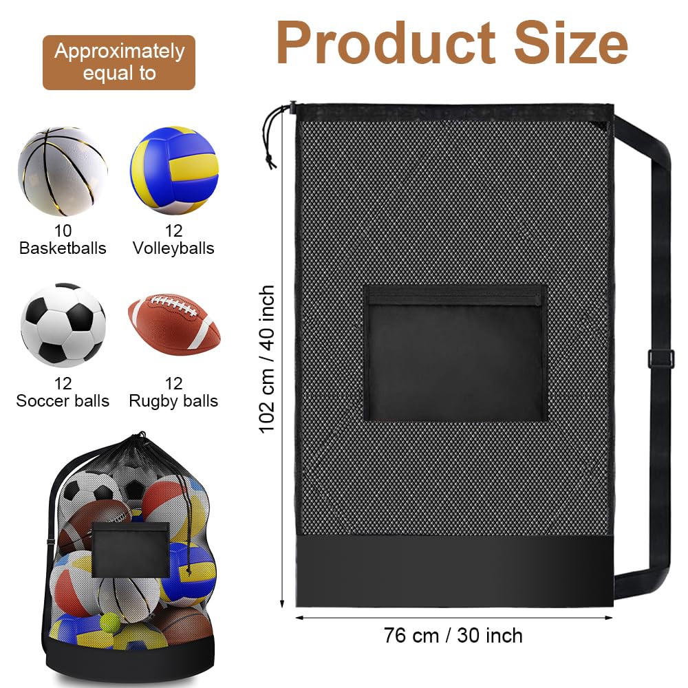 Bolsa para balones de fútbol 76x102 cm malla 8-15 balones con cordón y correa