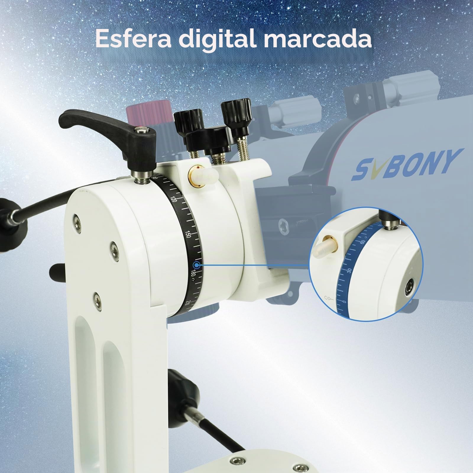 SVBONY SV225 - Montura altazimutal, de ángulo, ajustable, capacidad de carga 10 kg, estructura hueca CNC, ajuste fino, accesorios de telescopio con engranaje de velocidad variable