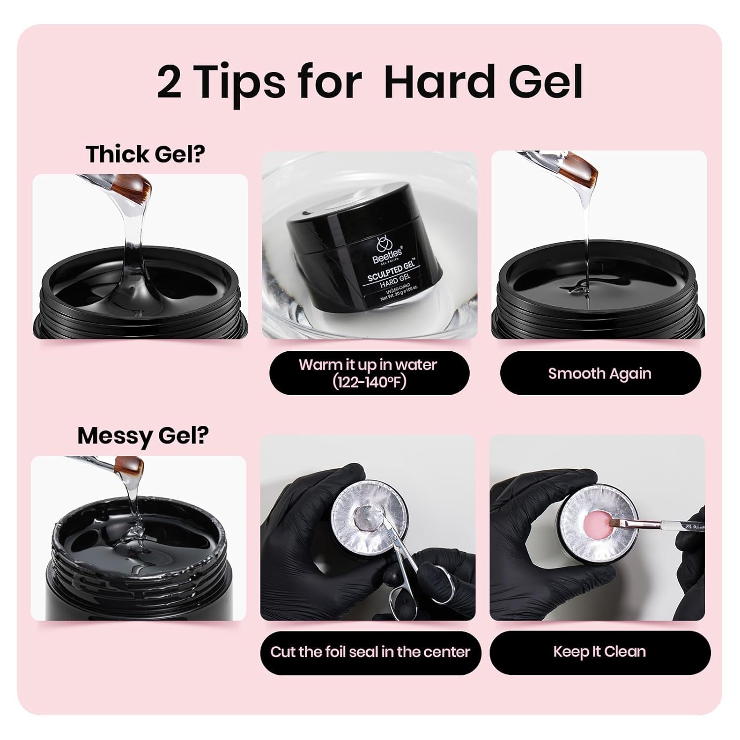 Beetles Hard Gel for Nails-Rose Dusk 1 oz 9 in 1 Nail Extension, Sculpting, High Hardness for Salon Professionals, Pink Builder Nail Gel, UV & LED Lamp Needed
