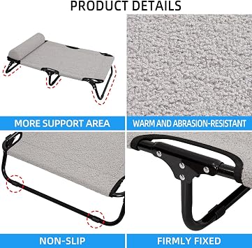 ABE Elevated Dog Bed - Outdoor, Off-Ground Dog Cot, Cooling, Large Size (Medium)