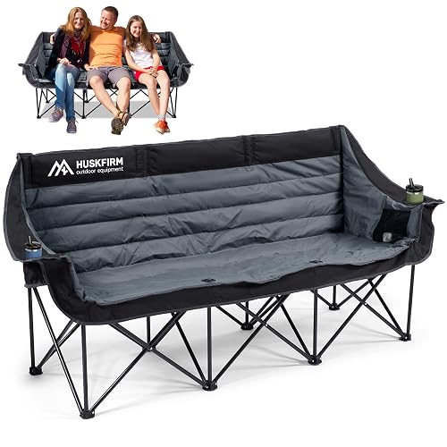 Huskfirm 3 Person Camping Chairs Folding product photo (Camp Furniture) — ScooterReviewPro review