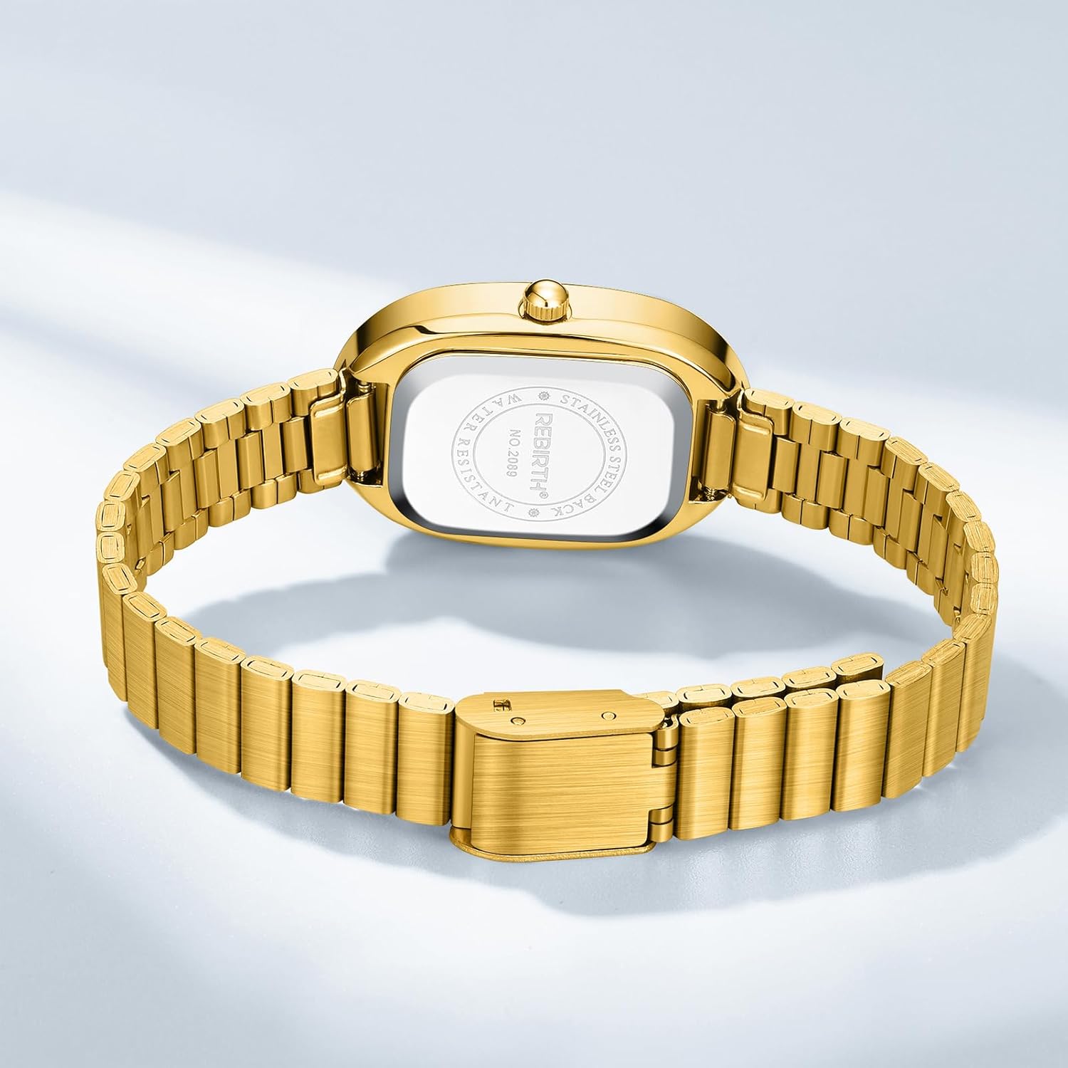 Elegant Women’s Quartz Watch Small Oval Dial Stainless Steel Minimalist Dainty Petite Bracelet Dress Ladies Wrist Watch (Gold)