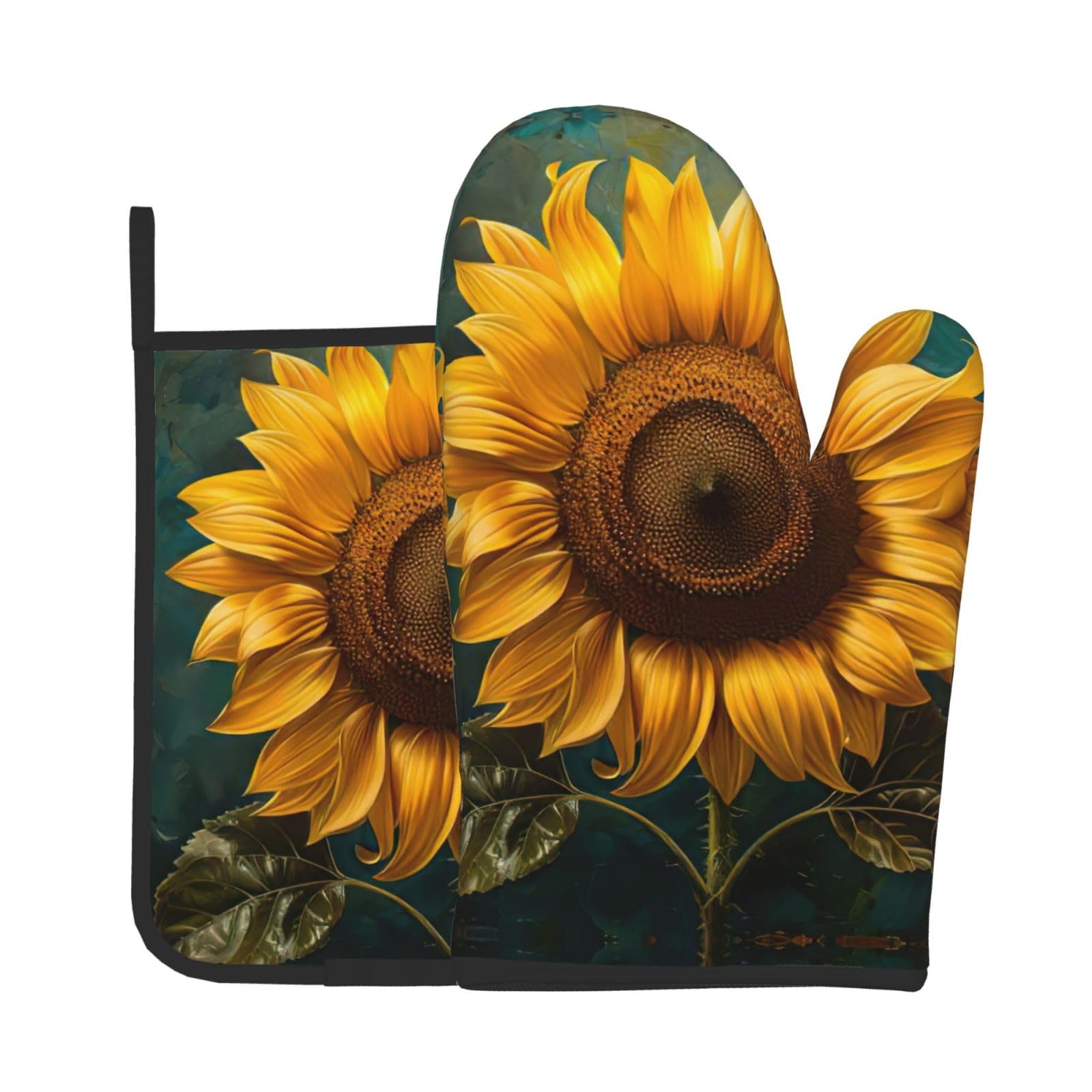 Sunflower Kitchen Baking Two-Piece Set,Multipurpose Oven Gloves,Used for Barbecue Kitchen Baking