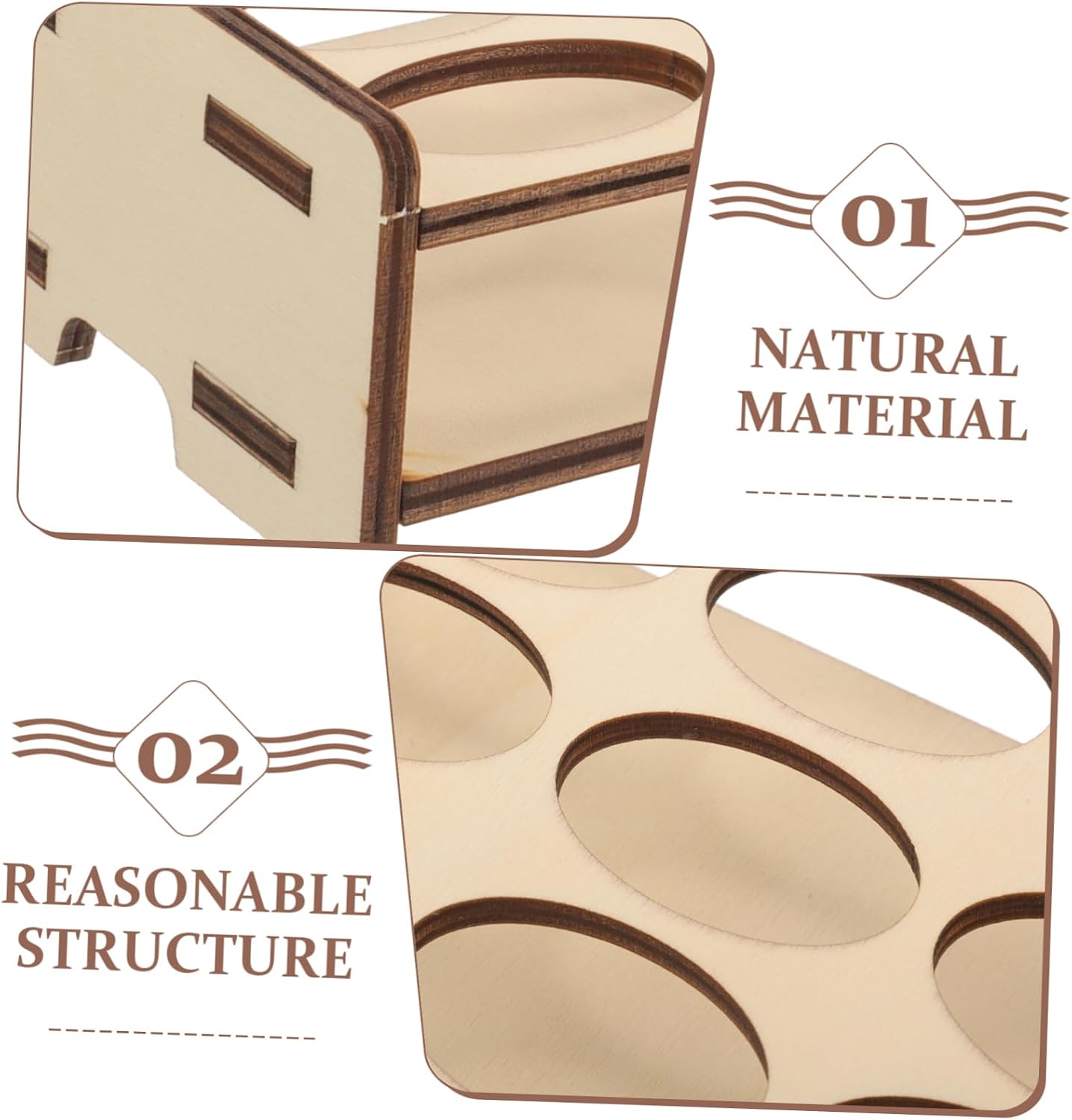 Wooden Paint Stand Organizer for Bottles and Pigments, Beige image 2