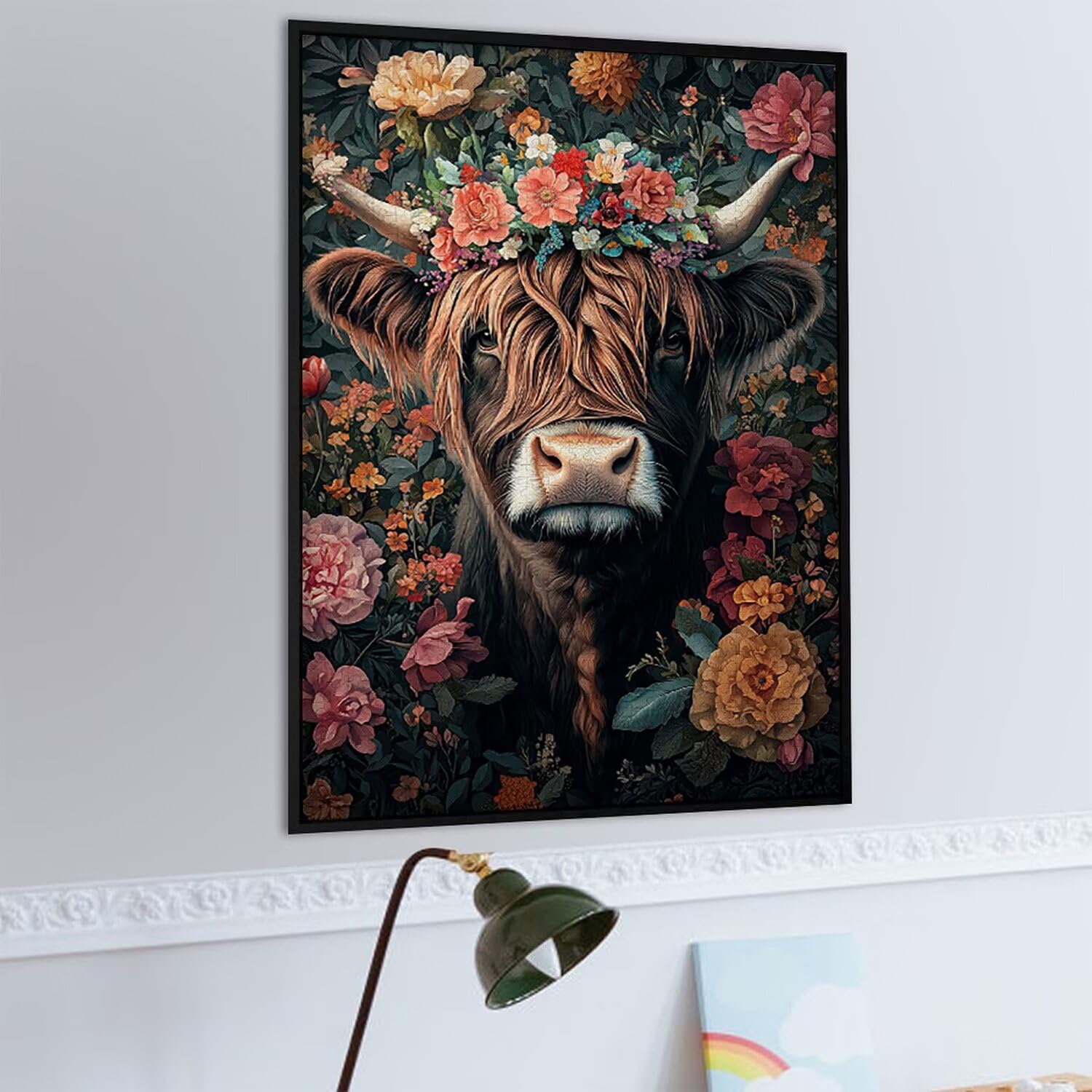Puzzle 2000 elementów dla dorosłych puzzle dla dorosłych 2000 elementów puzzle wymagające i drażniące mózgi edukacja gra dla całych prezentów dla mężczyzn, puzzle Motyw: (Flower Highland Cattle) h385