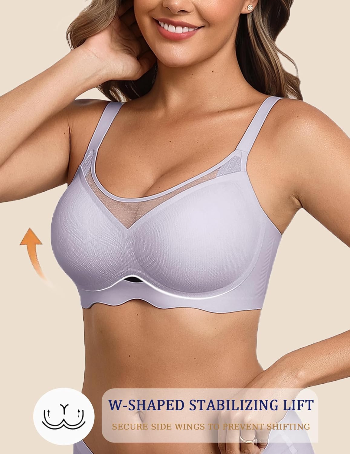 Avidlove Bras for Women V Neck Wireless Bra Lifting Sexy Mesh Bra S-3XL - Image 2