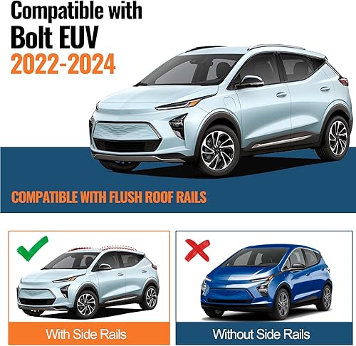 Miniatura 4 de Barras transversales de techo de 220 libras para Chevy Chevrolet Bolt EUV 2022 2023 2024 2025 Bolt-EUV, barras transversales de aluminio resistente,