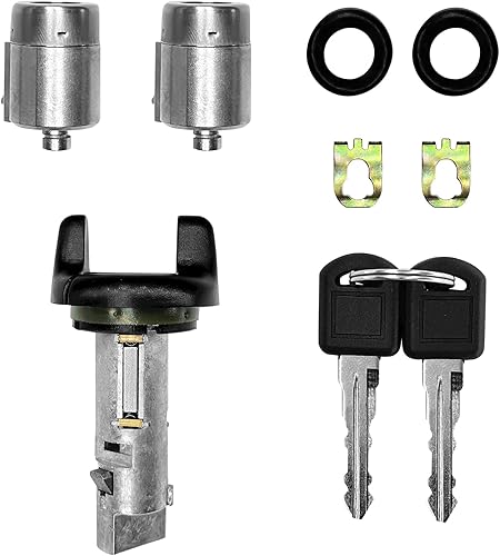 Cilindro de cerradura del interruptor de encendido y cilindros de cerradura de puerta con llaves  Reemplazo para Chevy GMC CK Pickup Suburban Tahoe