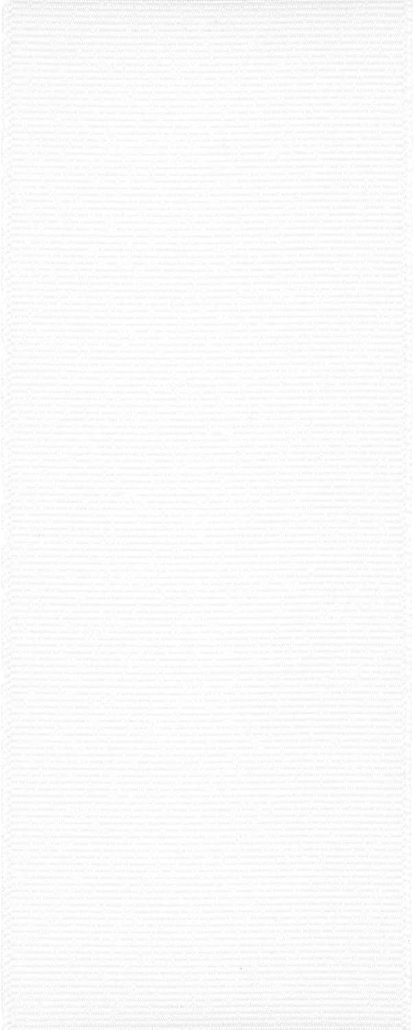 Berwick Offray 2.25" Grosgrain Ribbon, White, 50 Yards