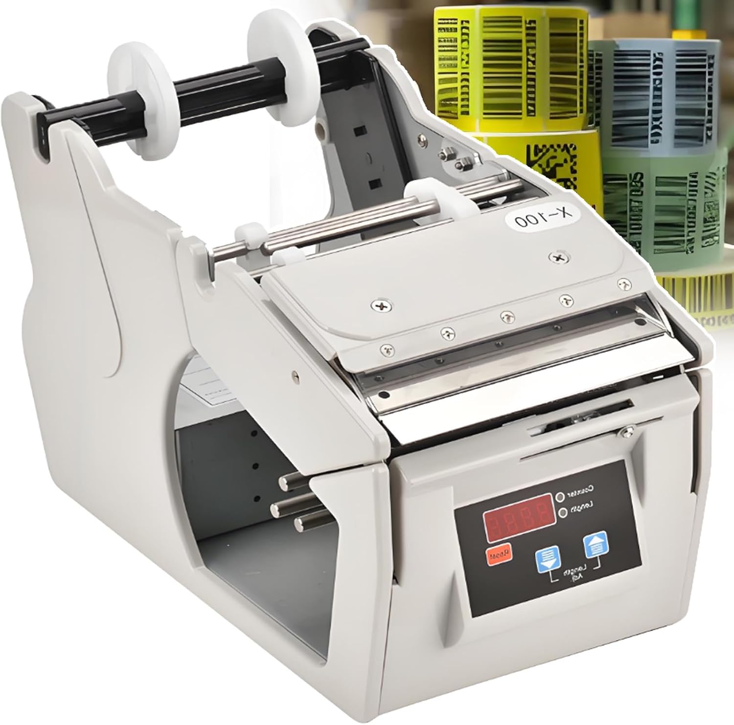 Automatic Label Dispenser & Peeling Machine, Industrial Auto Peeling Machine for Barcode, Shipping, Inventory Labels, 130mm/s Speed, 5-180mm Width Adjustment (130MM)
