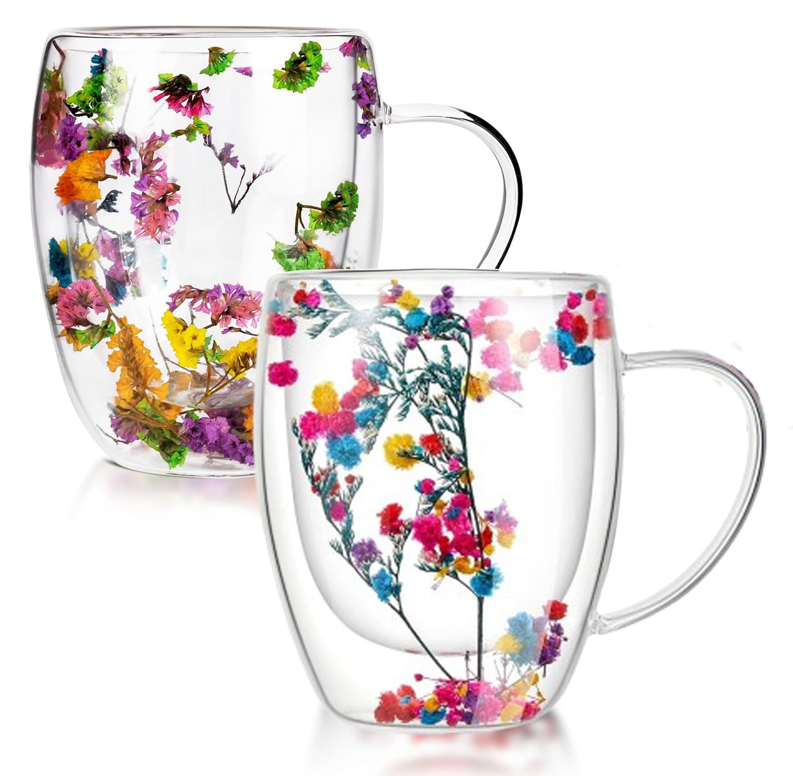 Double Wall Glass Coffee Mugs - Set of 2 -13