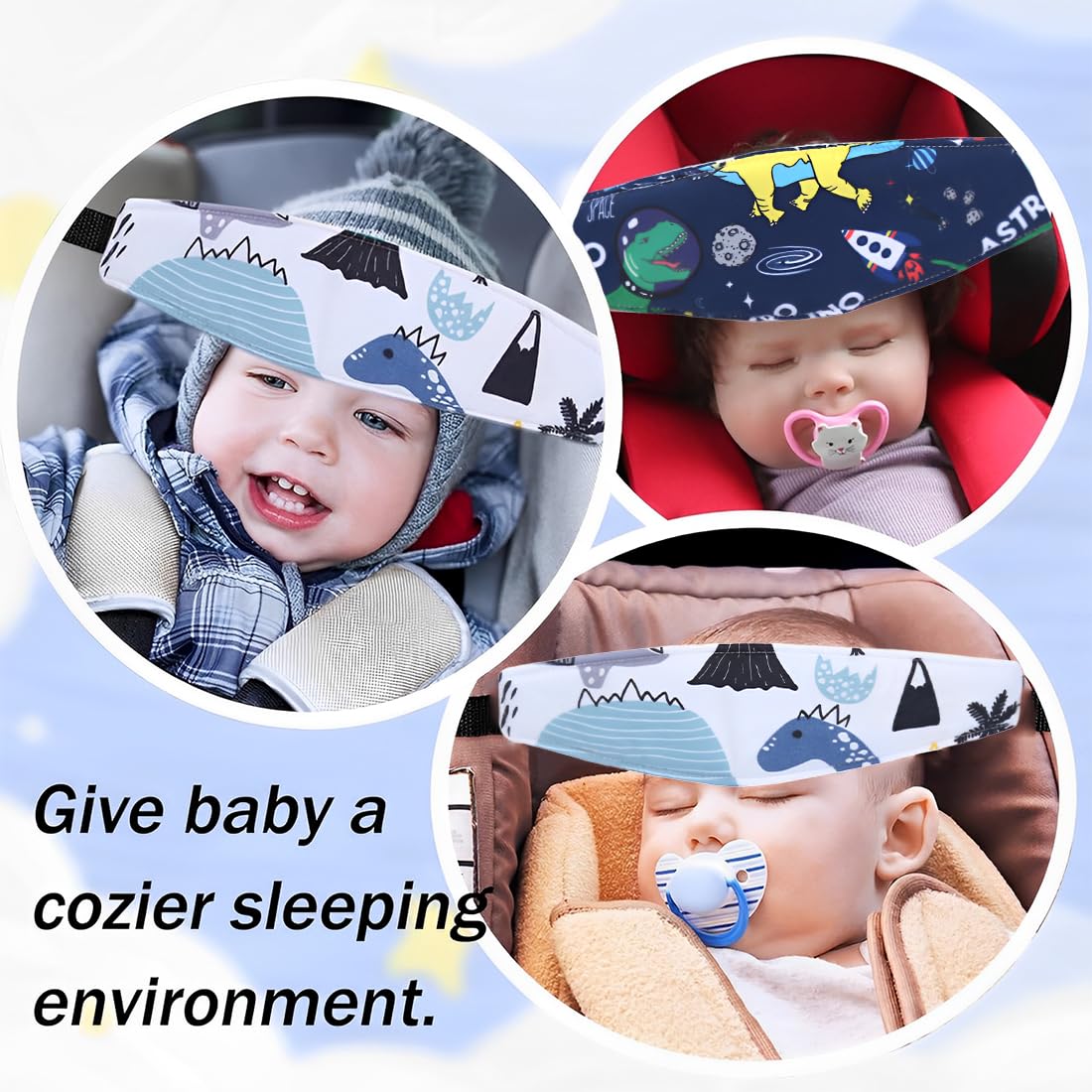 sujeta cabezas coche para niños, Diadema Accesorio para Asiento de Niño, soporte cabeza niño coche, Proporciona Seguridad a los Niños, 2 Piezas.