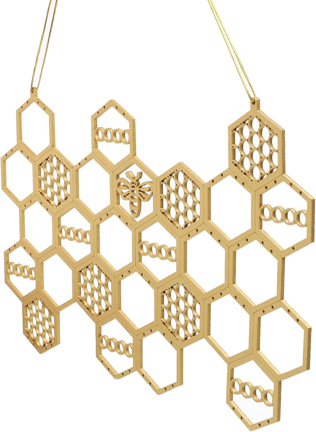 Decorative Earring Display Holder Honeycomb Wood Jewelry Rack