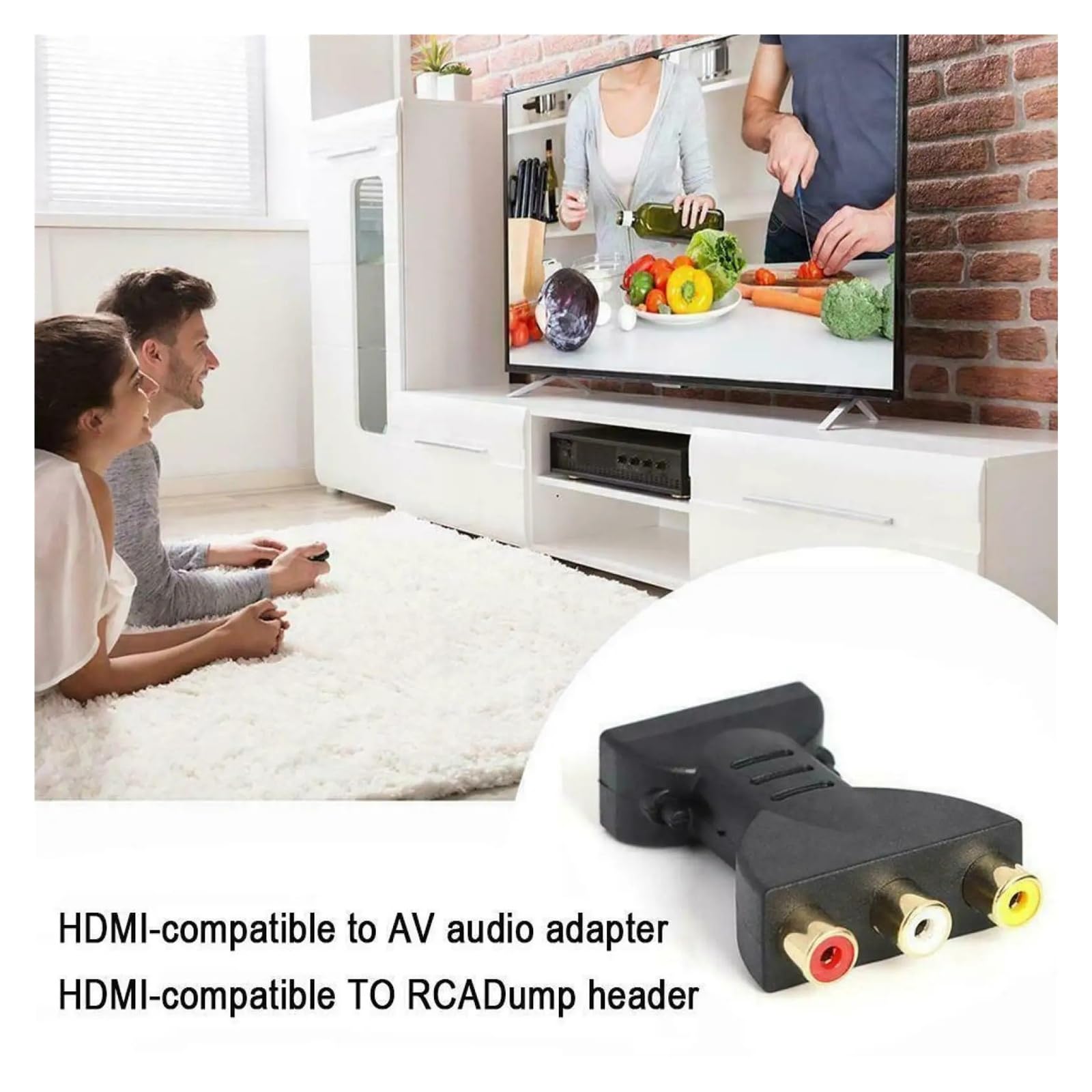 Adattatore da RCA a HDMI, convertitore da AV a HDMI, 1080p, composito per HDTV DVD