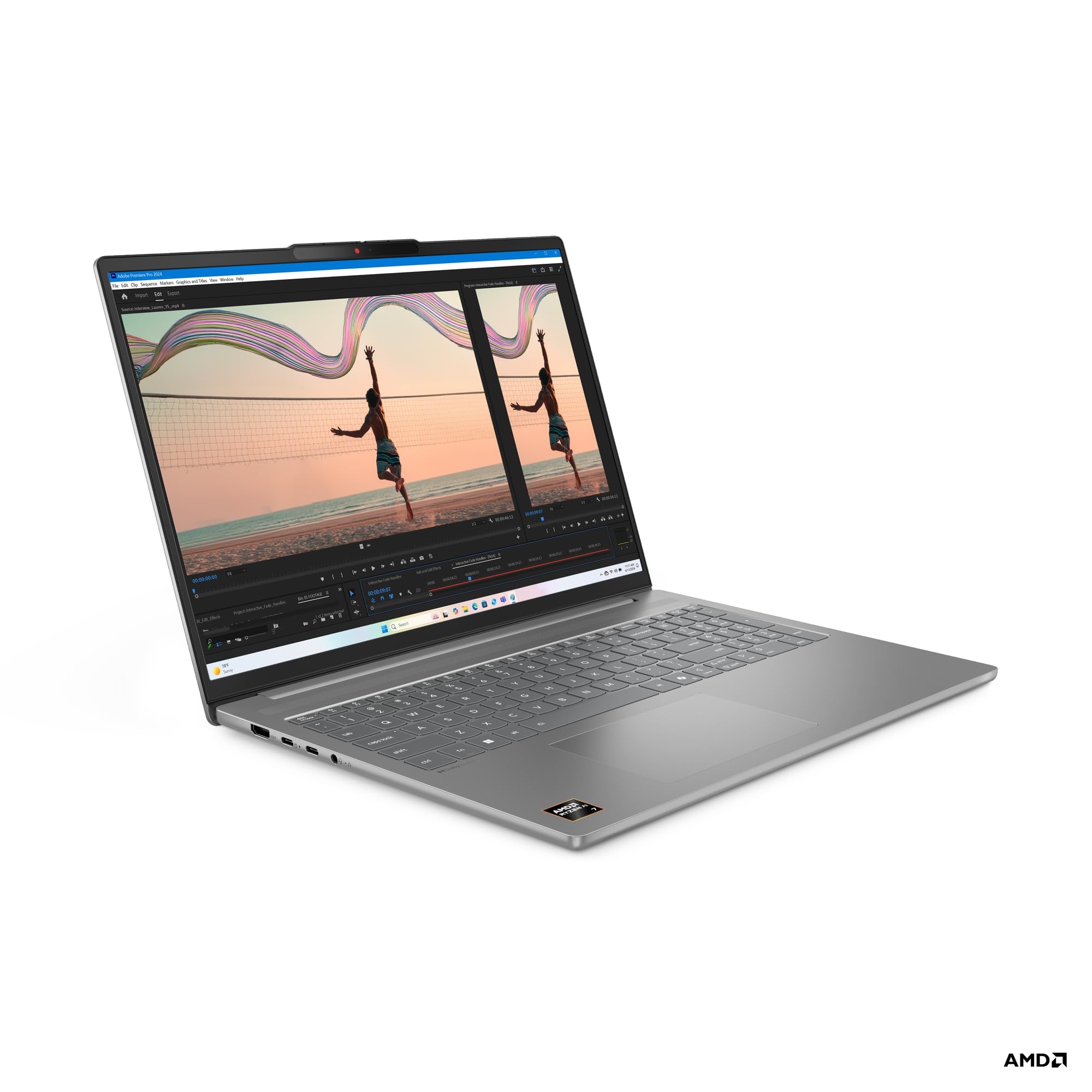 Lenovo IdeaPad Slim 5 Laptop | Copilot+ PC | 16" WUXGA Display | AMD Ryzen AI 5 330 | 512GB SSD | 16GB RAM | AMD Radeon Grafik | QWERTZ | Beleuchtet | Windows 11 | Luna Grau | 3 Monate Premium Care