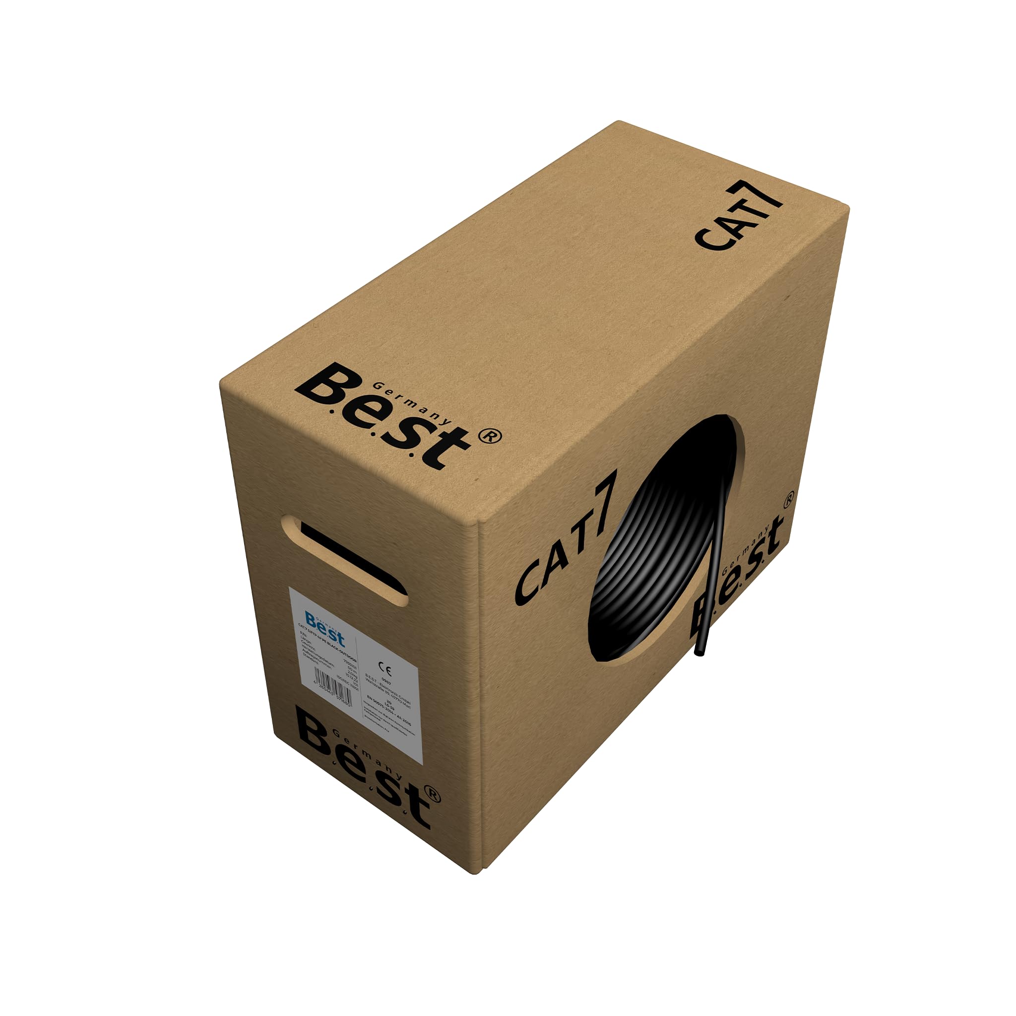 Germany B.e.s.t CAT 7 Outdoor Verlegekabel 50m Simplex Best Gigabit Netzwerkkabel Kupfer LAN 1000Mhz S/FTP Kat 7