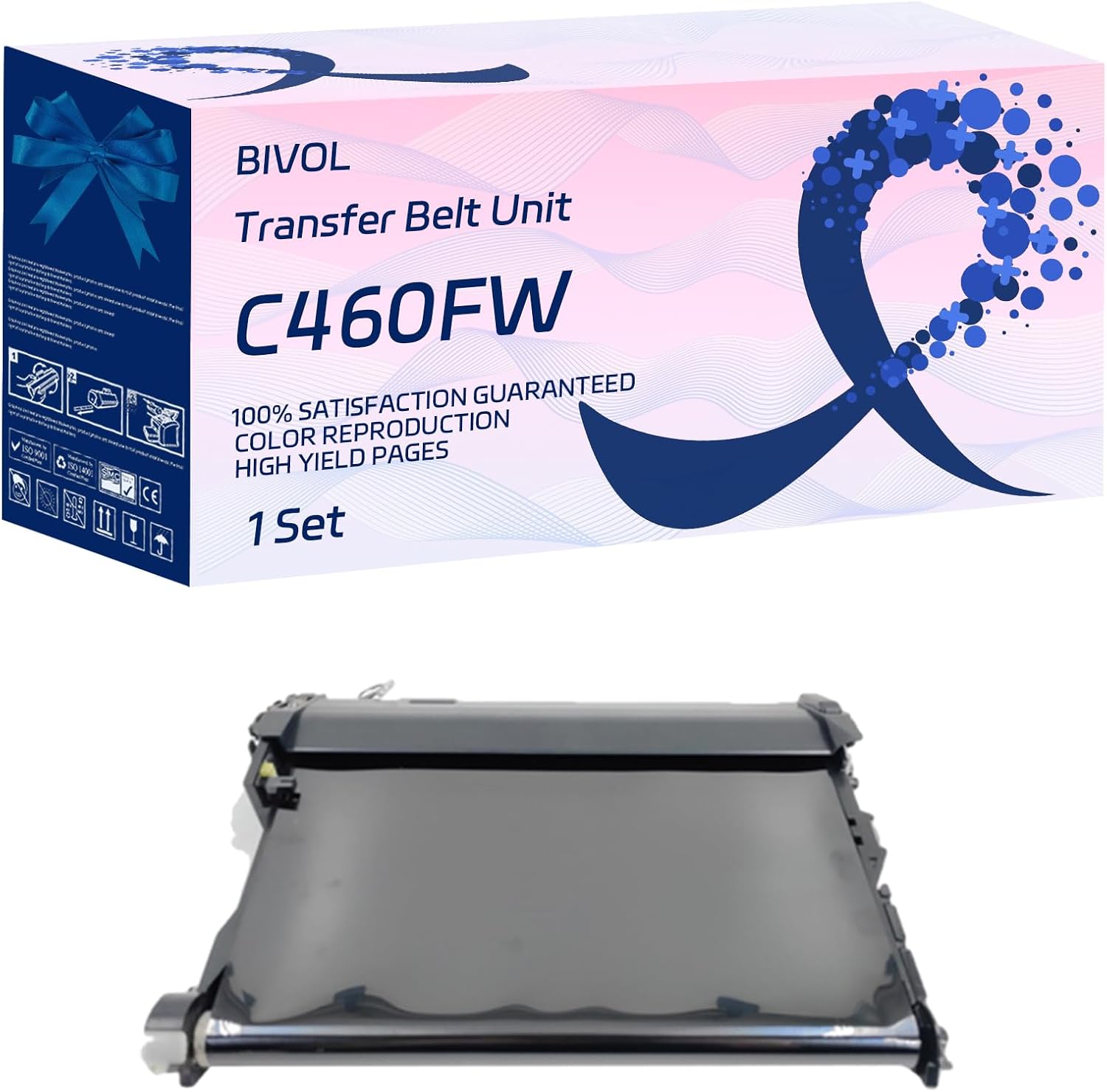 BIVOL C460FW Transfer Belt Unit Compatible for Samsung Xpress C410W C430W C460FW C480FW Printers, with Chip, High Yield 90000 Pages, Vivid Colors (2 Set)
