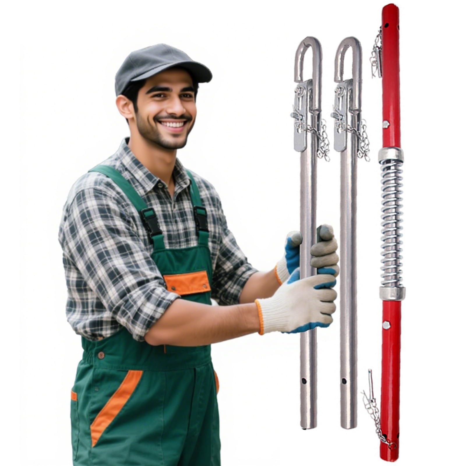AMUFJJ abschleppstange Abschleppstange Für Pkw Kugelkopf, 3 T/ 5 T/ 6 T/ 8 T/ 20 T/ 30 T/ 50 T Abschleppstange Mit Zugkupplung Für Pkw Mit Anhängerkupplung, Mit Zwei-Wege-Dämpfung(3 ton)