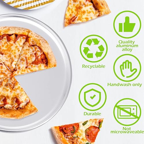 Miniatura 9 de Juego de 12 moldes para pizza a granel de aluminio para pizza, platos redondos para tartas, bandeja para pasteles libre de óxido para horno,