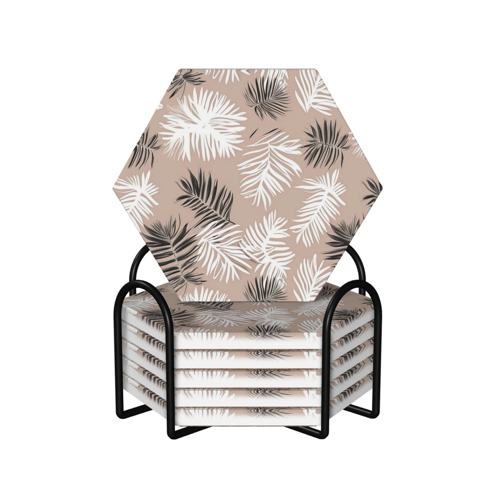 Dessous de verre absorbants céramique liège palmier réutilisables