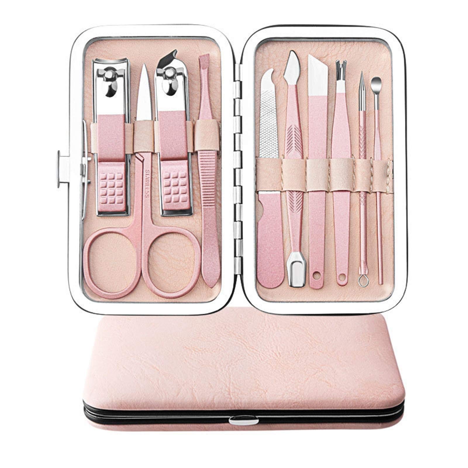 Kit manucure de voyage 10 pièces or rose pour ongles et soins du visage