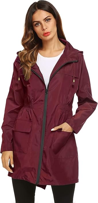 maroon waterproof jacket