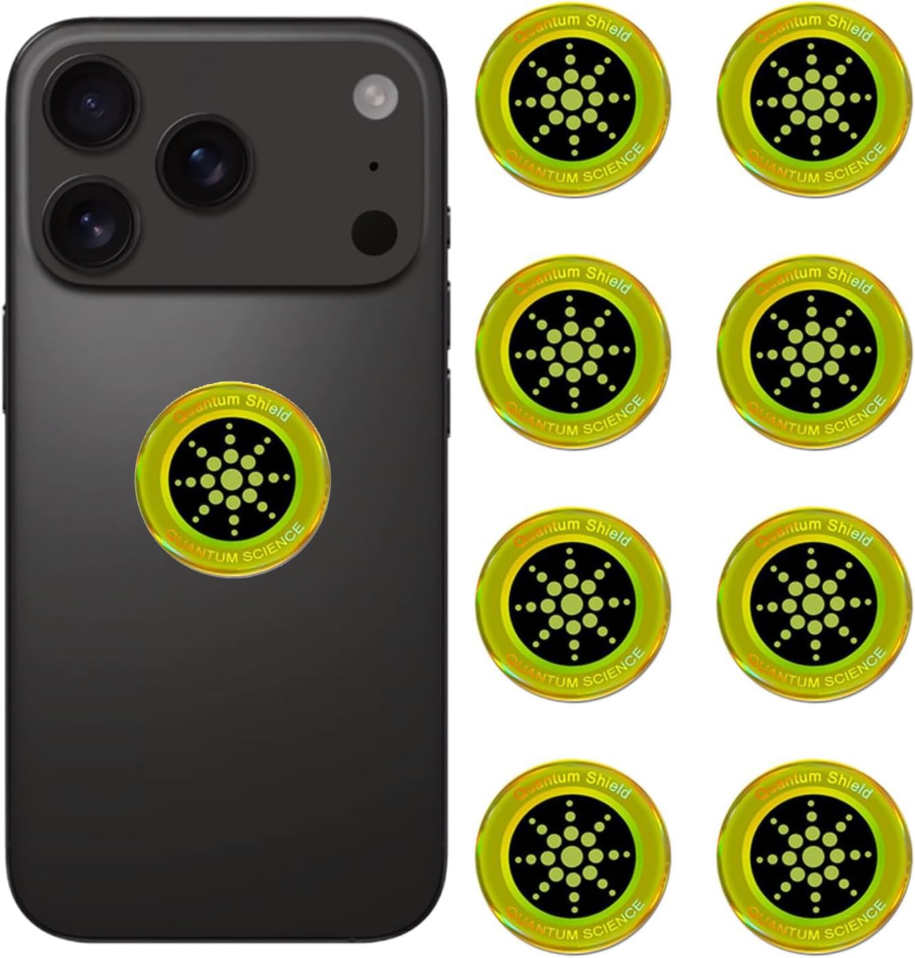 8 Pieces Cell Phone Protection Neutralizers Stickers, Blockers Equipment Stickers Compatible with Smartphones, Tablets, Laptops, TVs, Computer, Wi-Fi Routers & More (Gold)