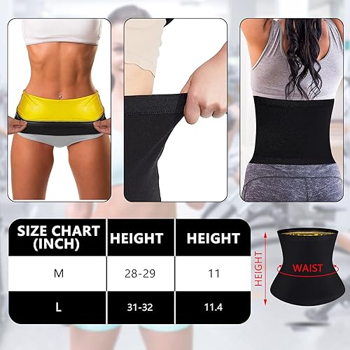 Miniatura 9 de Geyoga 2 piezas de reductor de cintura para mujer, para sudar, entrenamiento de cintura para culturismo, grasa del vientre inferior