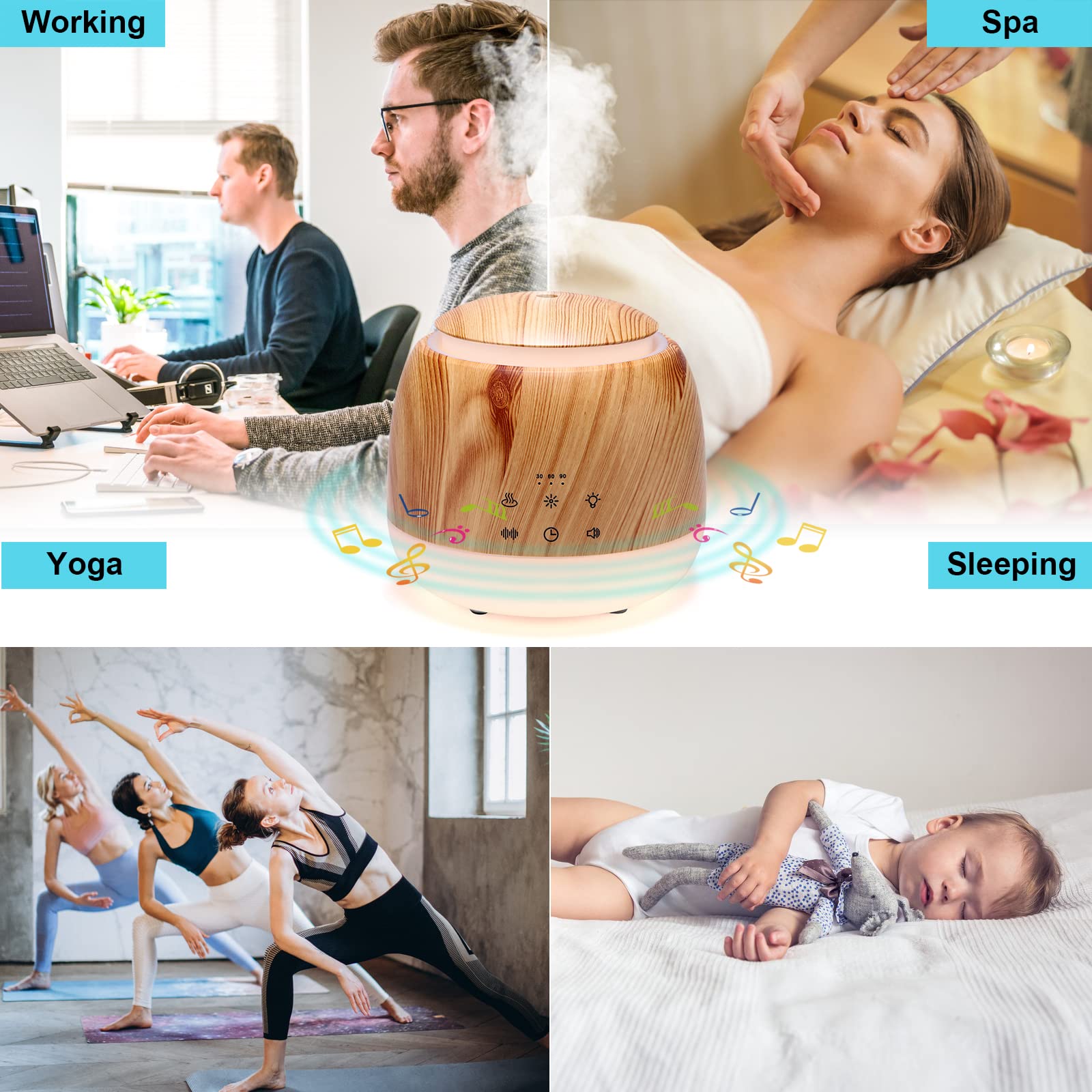 アロマディフューザー　ホワイト Amazon.co.jp: アロマセラピー ディフューザー & ホワイトノイズマシン