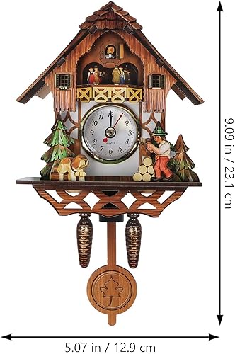 Miniatura 2 de BESPORTBLE Reloj de cuco retro de pared, arte de pared, reloj de madera antigua, decoración de péndulo victoriano para el hogar, cafetería, bar,