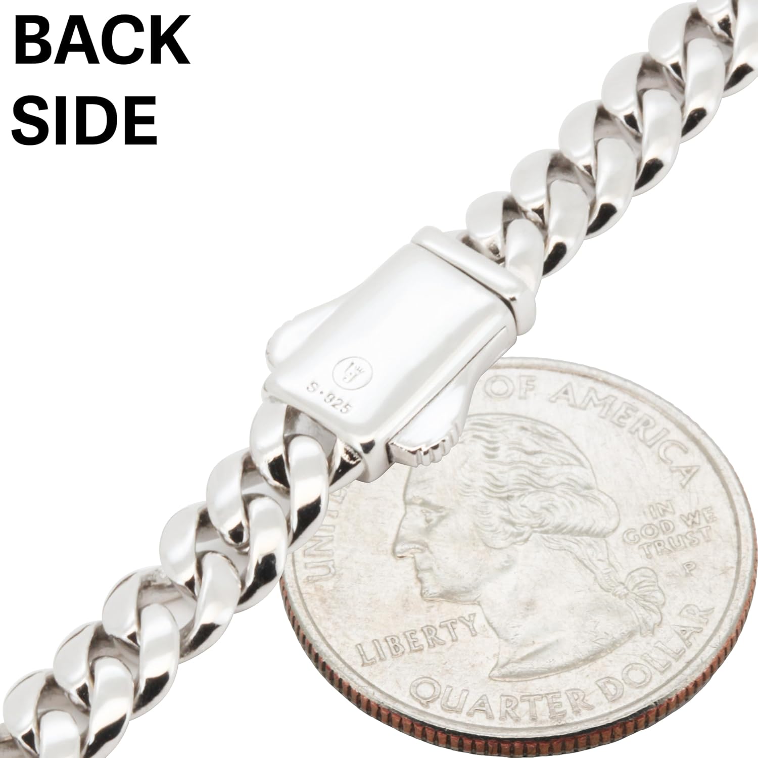 Back side of the bracelet clasp showing S.925 stamp