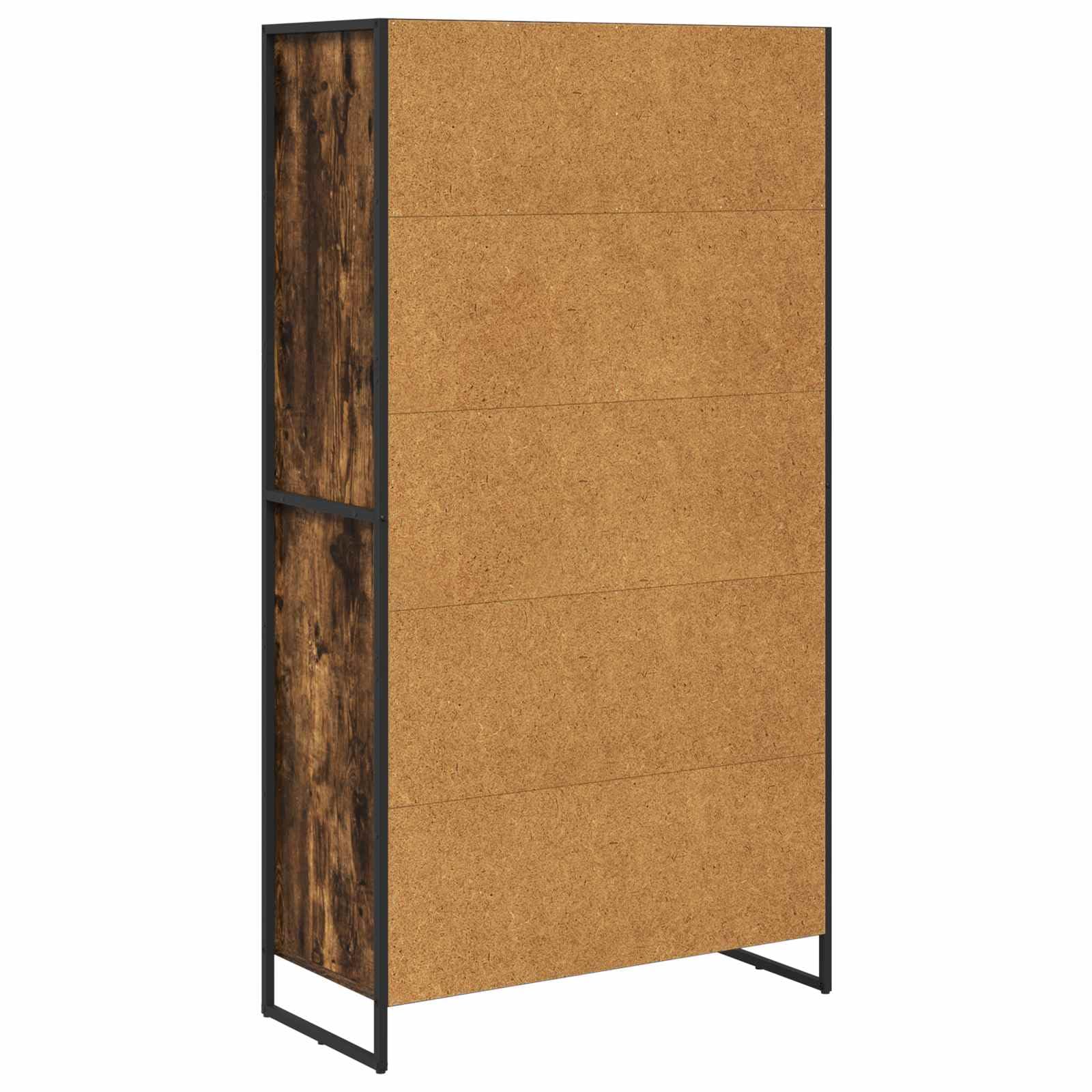 Kredens zestaw 2 sztuk, kolor dymny, 81 x 36 x 150,5 cm, materiał drewnopochodny, wzornictwo przemysłowe, z szufladą i drzwiami, uniwersalna przestrzeń do przechowywania do salonu, kuchni