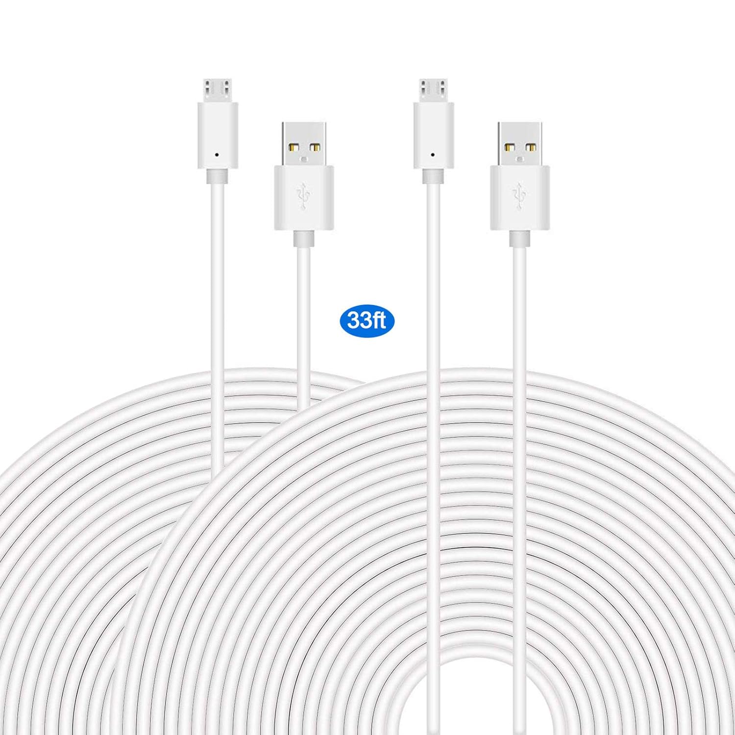 Veanic 2pack 33FT Power Extension Cable Charging Cord