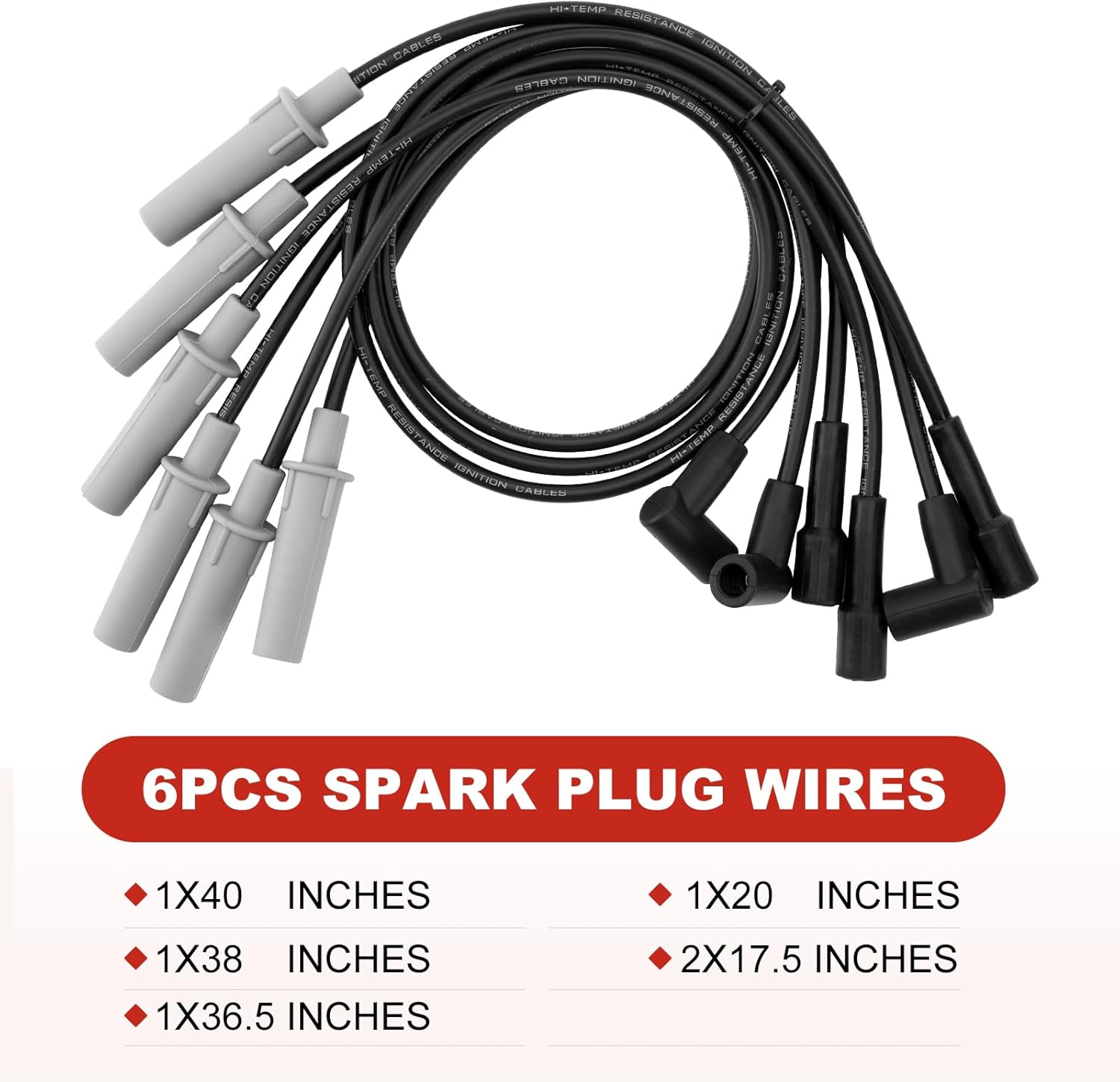 Ignition Coil Pack UF305 with 4998 Spark Plugs & Wires Set Compatible with Chrysler Pacifica Town & Country Voyage Dodge Caravan Jeep Wrangler Volkswagen Routan 3.3L 3.8L V6 Repalce# UF305 4306 27703