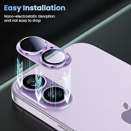 Vista 142 de Uyiton - Protector de lente de cámara de iPhone 13 Pro y 13 Pro Max, fuerte absorción, protección anticaídas, cubierta de cámara trasera, vidrio